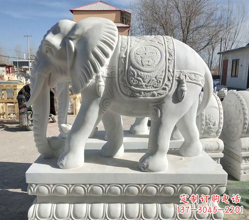 广西石材大象雕塑