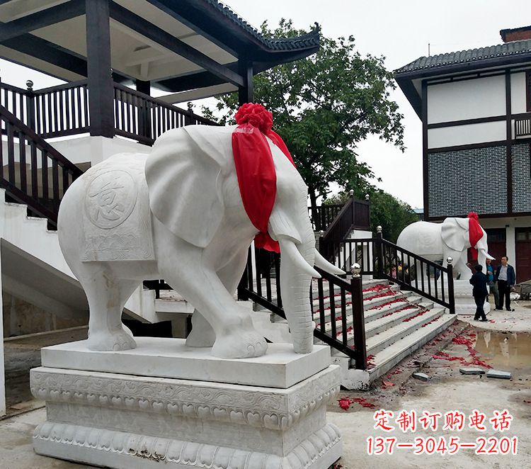 广西石雕大象 观音栏杆