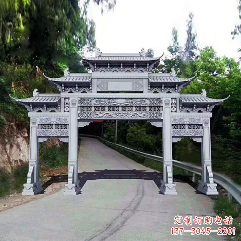 广西艺术品般的牌楼雕塑