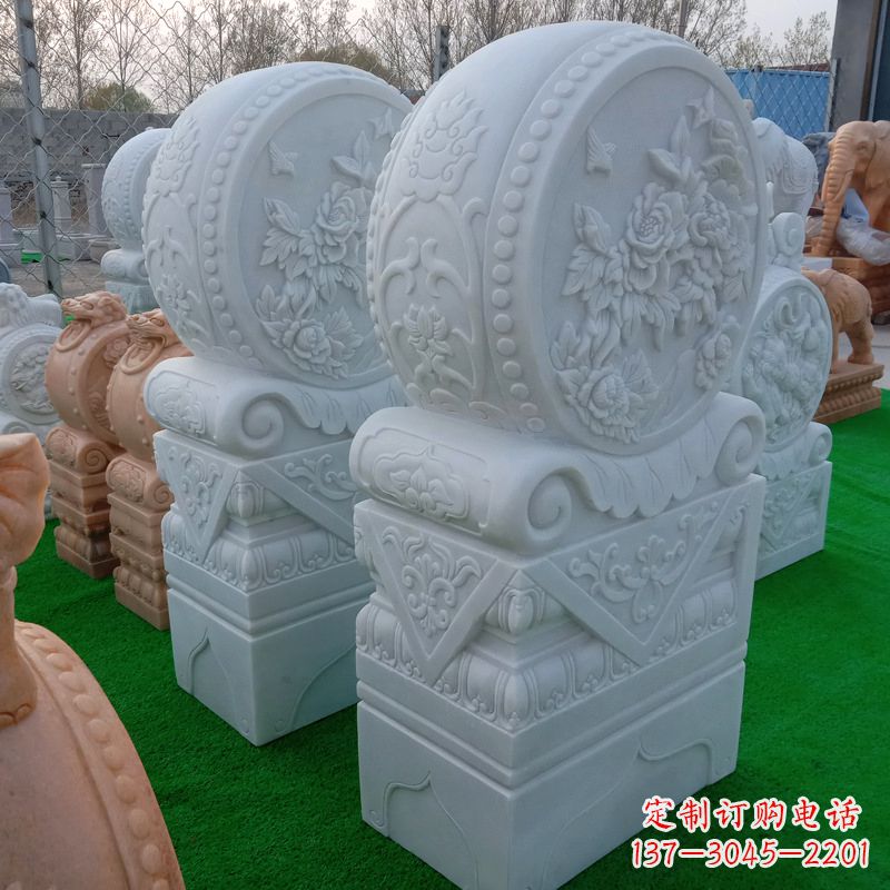 广西石雕方柱门墩