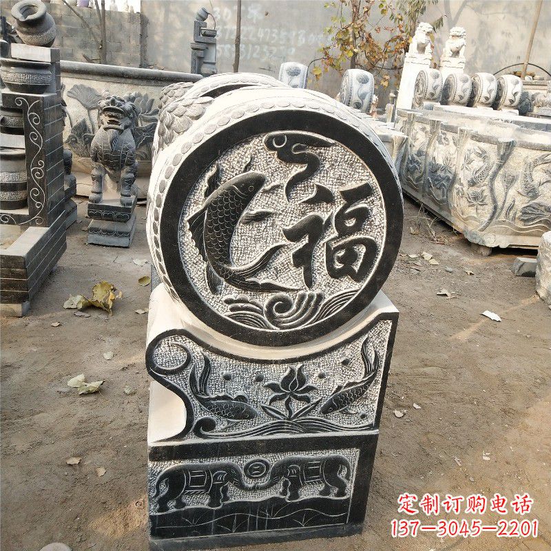 广西石雕仿古抱鼓门墩