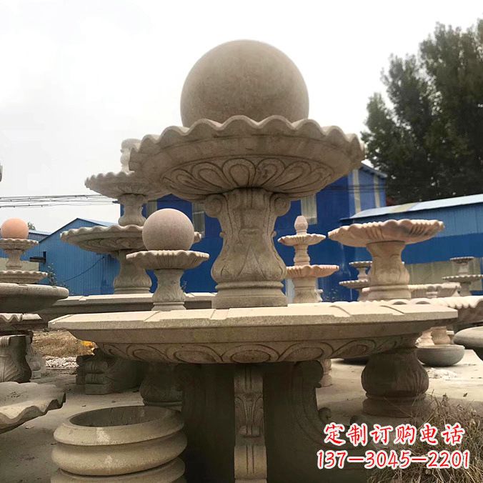 广西拥有祥和之美的玉石风水球雕塑