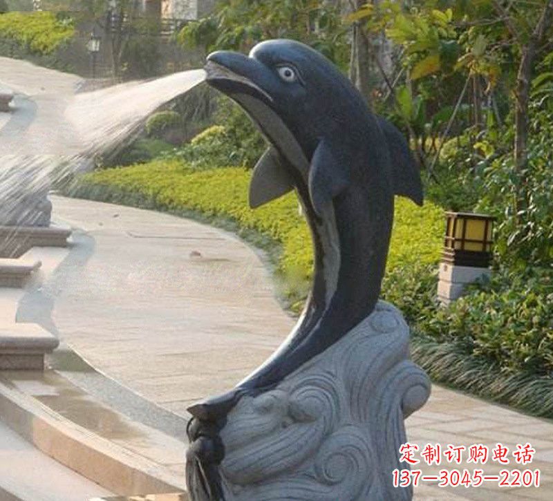 广西石雕公园喷水海豚