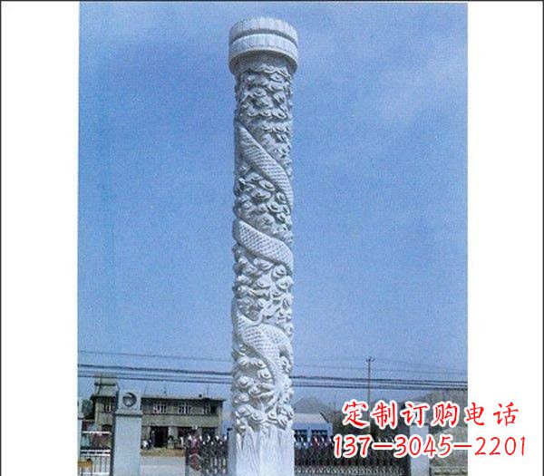 广西中领雕塑厂家-优质定制龙柱石雕