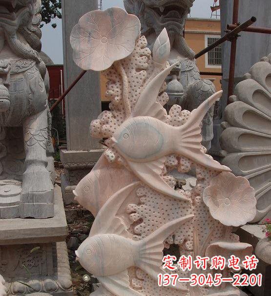 广西荷花鲤鱼雕塑,精美完美记录永恒美好