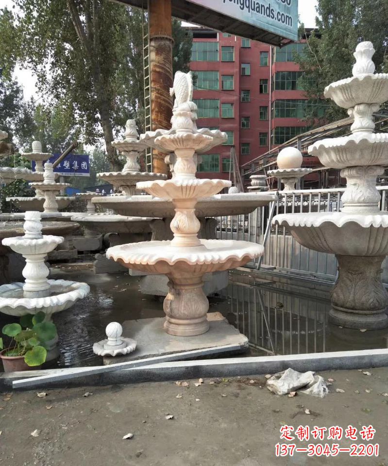 广西中国传统石雕喷泉,雕刻艺术之美