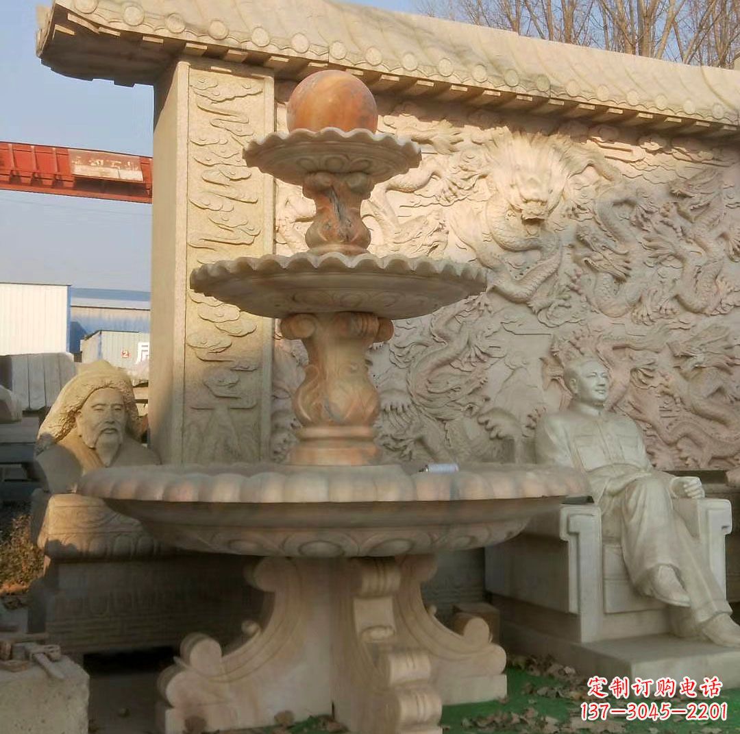 广西中领雕塑精美石雕喷泉雕塑,是一款独特的雕…