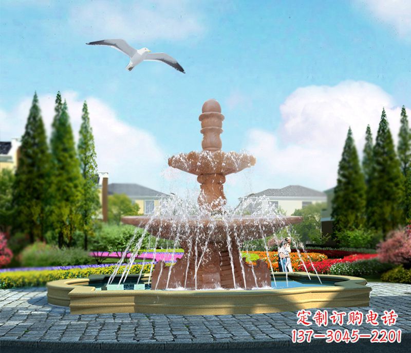 广西石雕流水招财喷泉