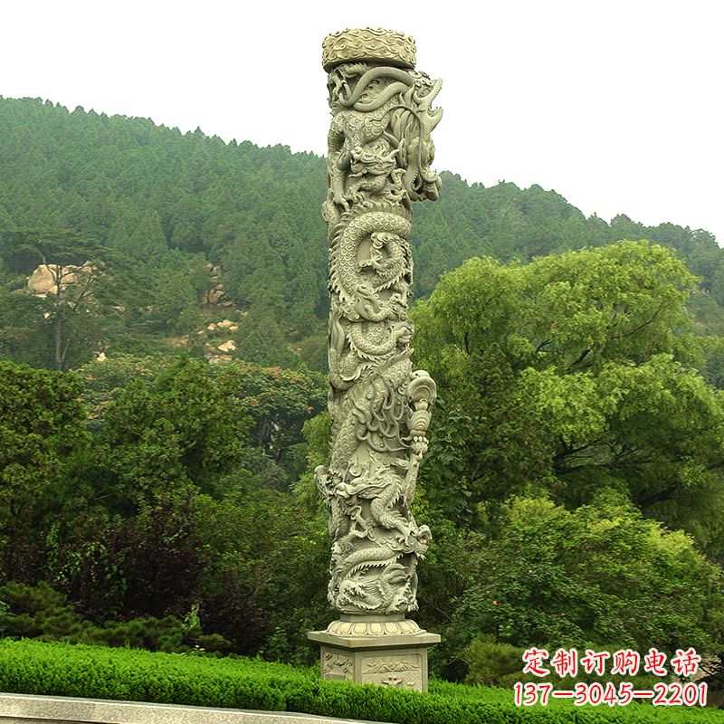 广西中领雕塑:大气雄伟的石雕龙柱