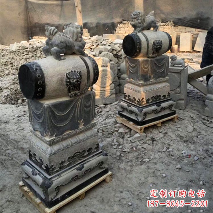 广西定制大象雕塑石雕门墩,传承中国古典文化