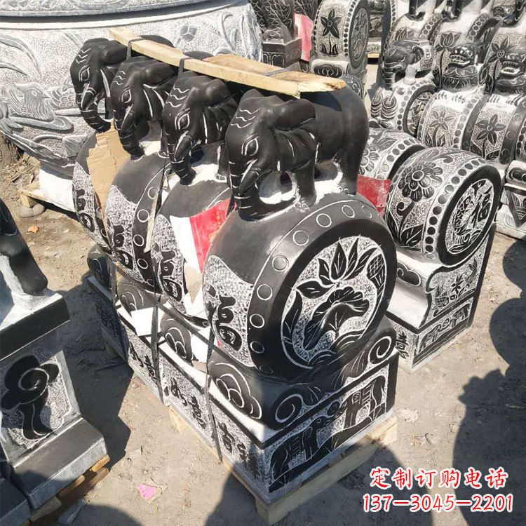 广西艺术精品,凤凰雕塑门墩
