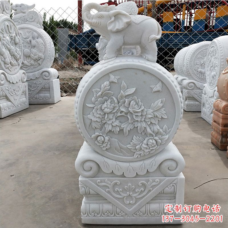 广西石雕门墩抱鼓石