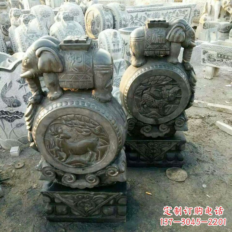 广西高品质石雕门墩石雕雕塑,打造优雅大气的家居空间