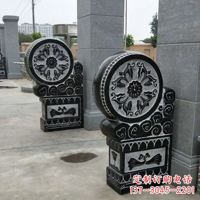 广西石雕门墩狮子