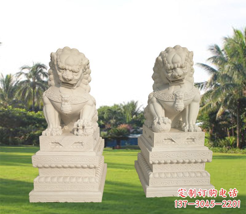 广西狮子雕塑增添华贵气息