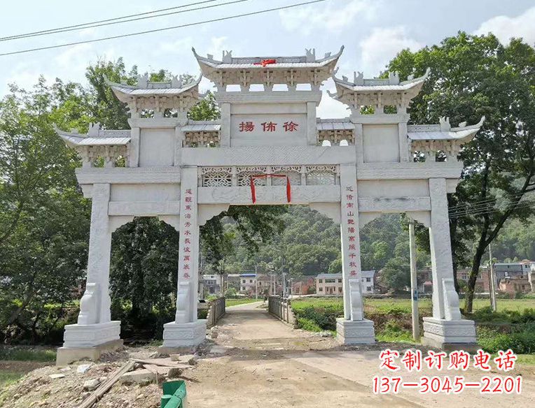 广西古典大气的门楼石雕雕塑