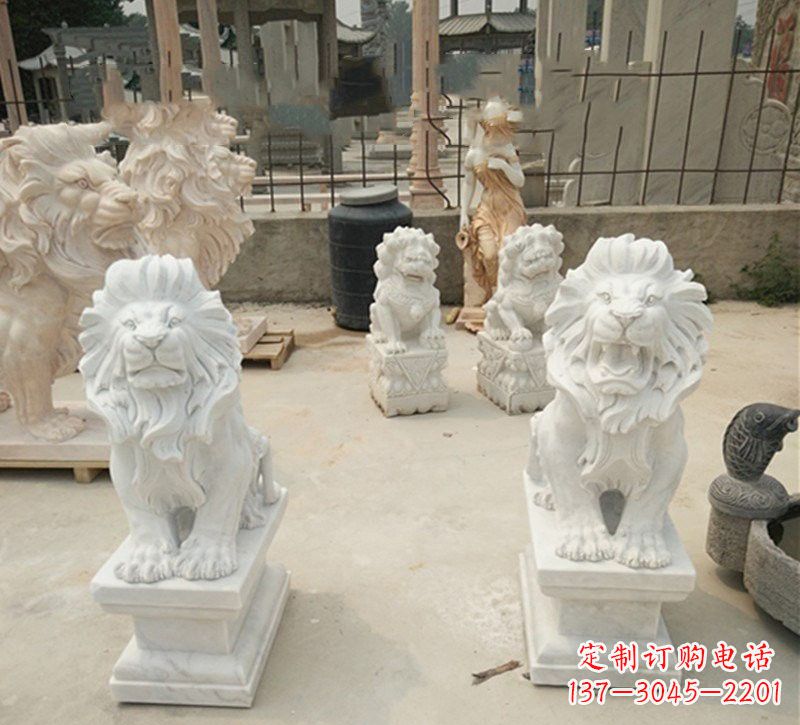 广西传承欧式历史的狮子雕塑