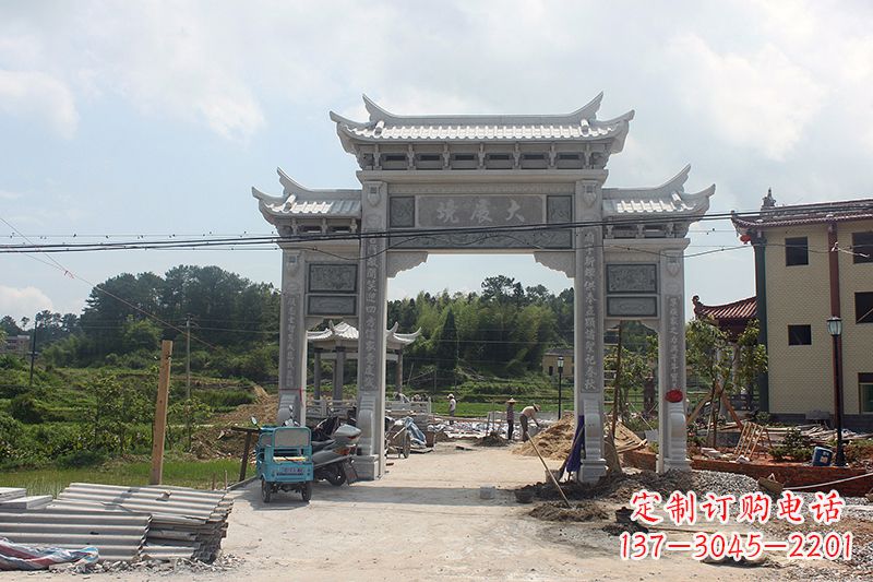 广西中领雕塑:牌坊浮雕墙仿古雕塑工艺