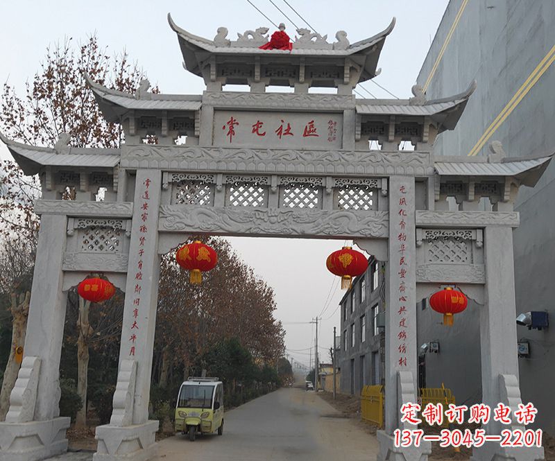 广西石雕牌坊楼雕塑内容