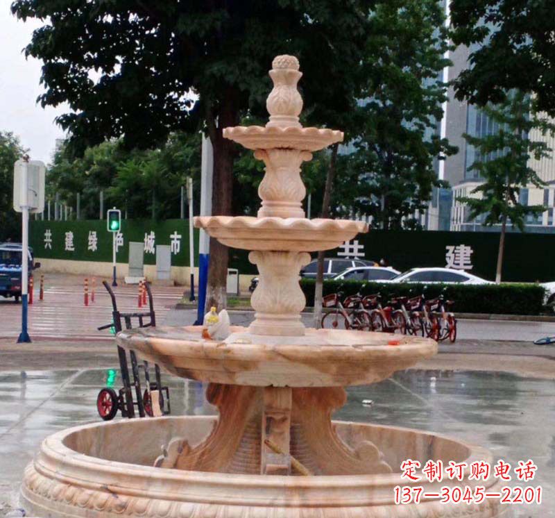 广西石雕喷泉钵,非凡水景体验