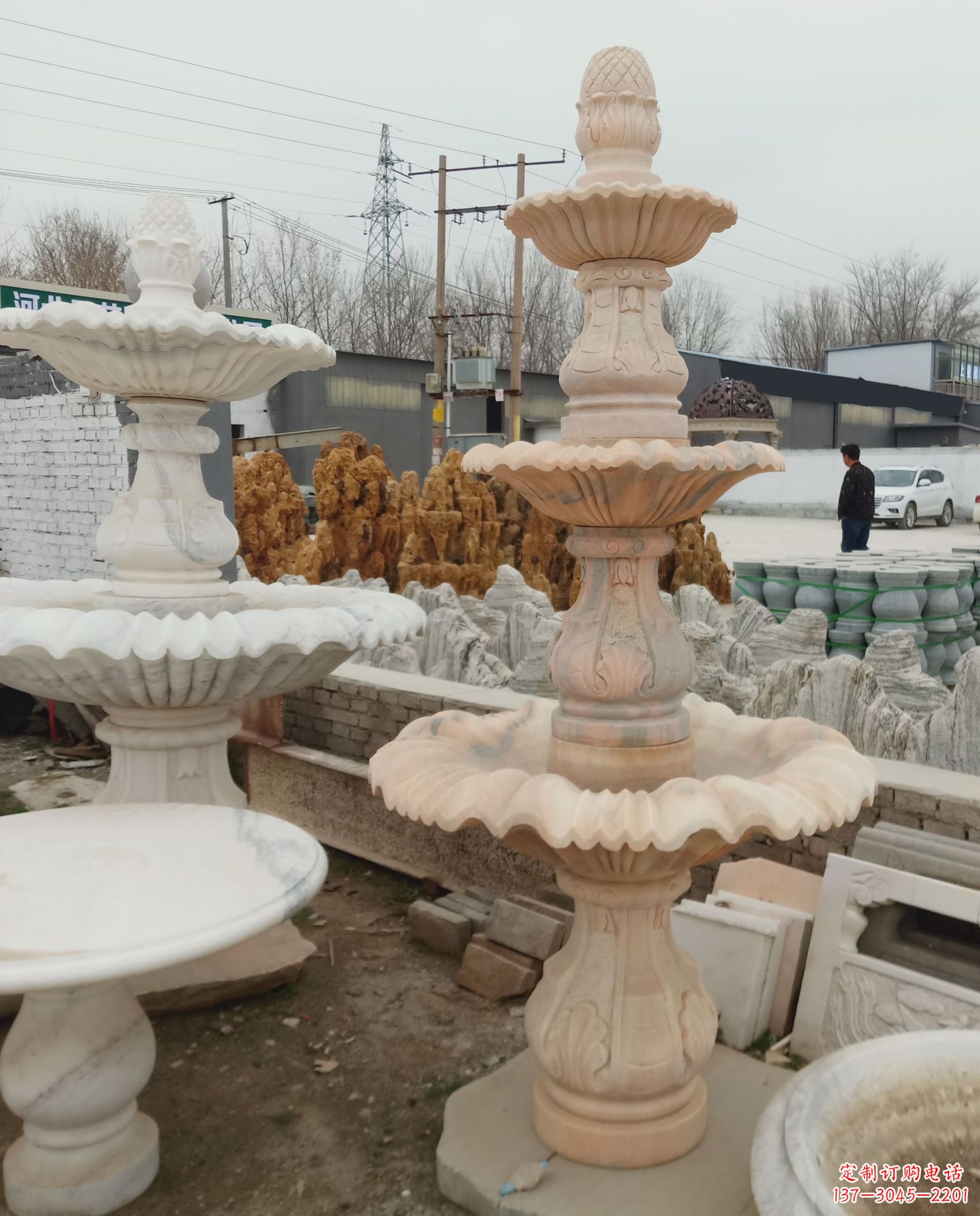 广西精美石雕喷泉风水球,为家居增添灵气