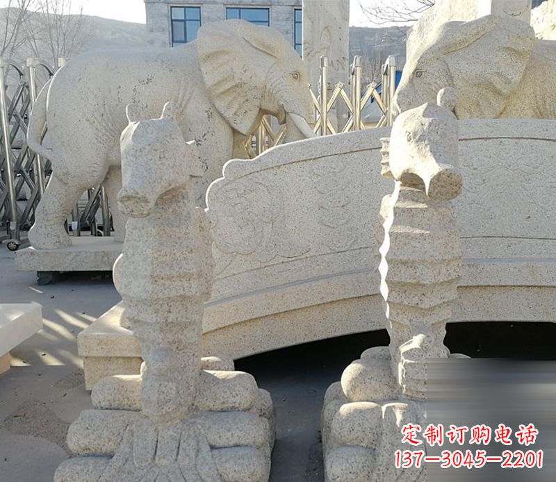 广西中领雕塑海马石雕静谧可爱