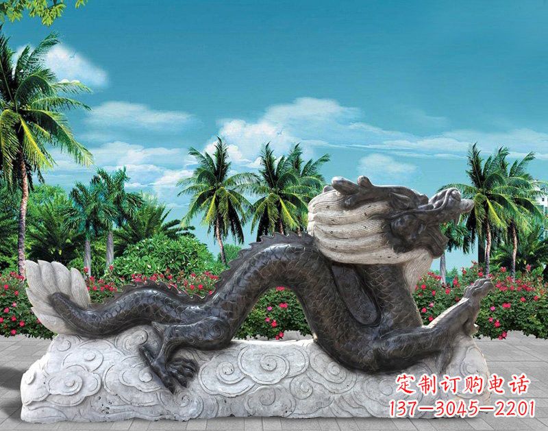 广西中领雕塑:精美石刻喷水龙雕塑