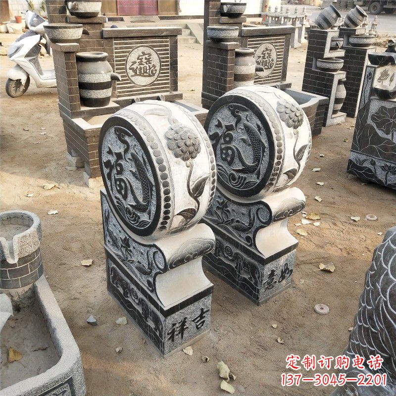 广西石雕青石门墩雕塑