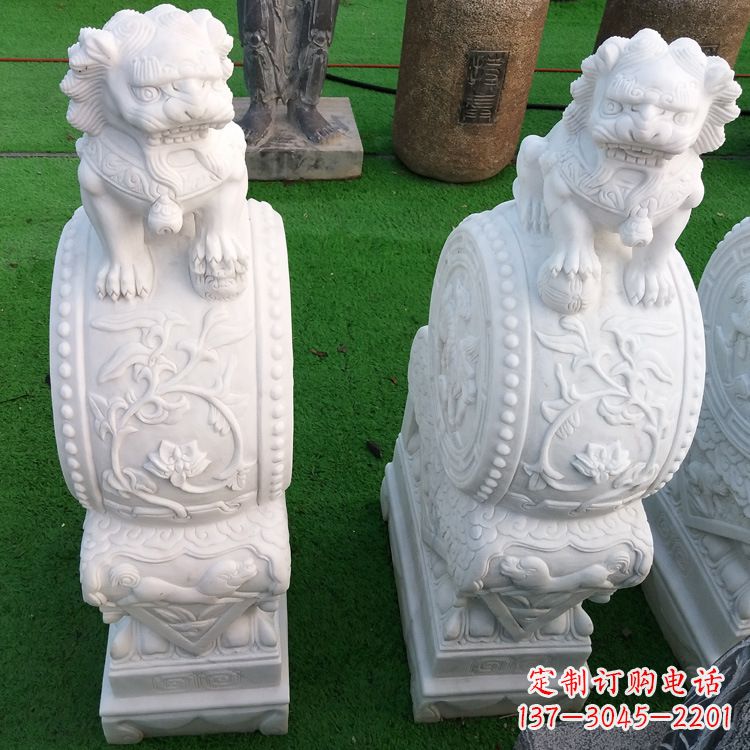 广西石雕青石貔貅门墩雕塑