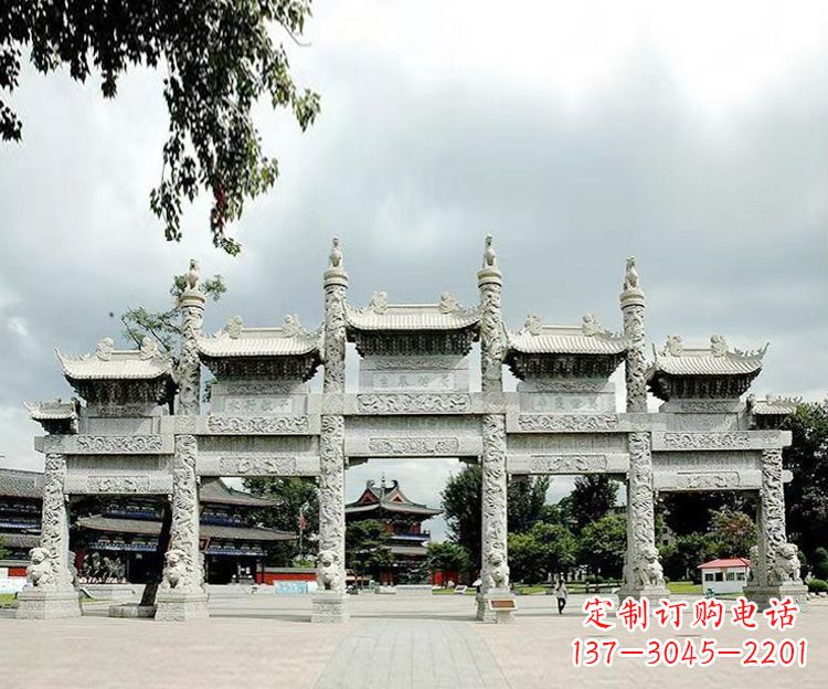 广西石雕五门牌坊