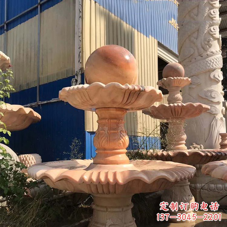 广西石雕五福临门风水球