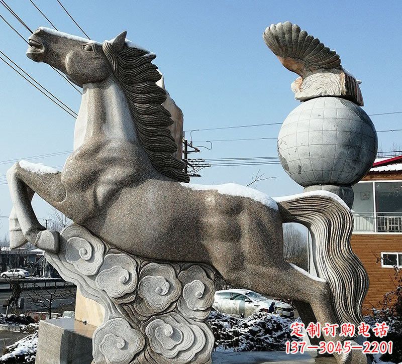 广西石雕祥云奔马