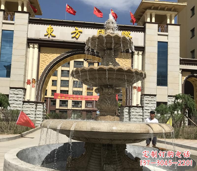 广西石雕小区大型喷泉雕塑