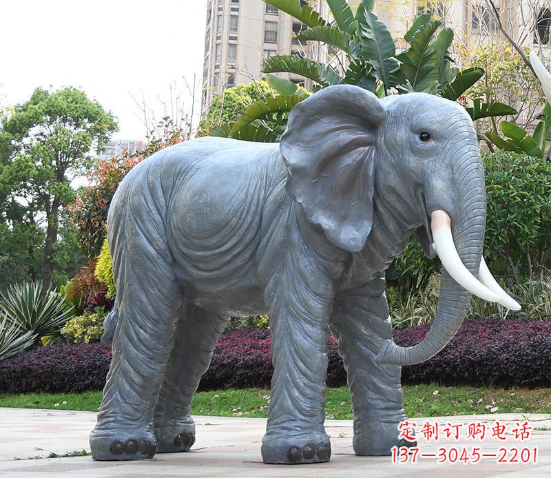 广西石雕小区动物大象