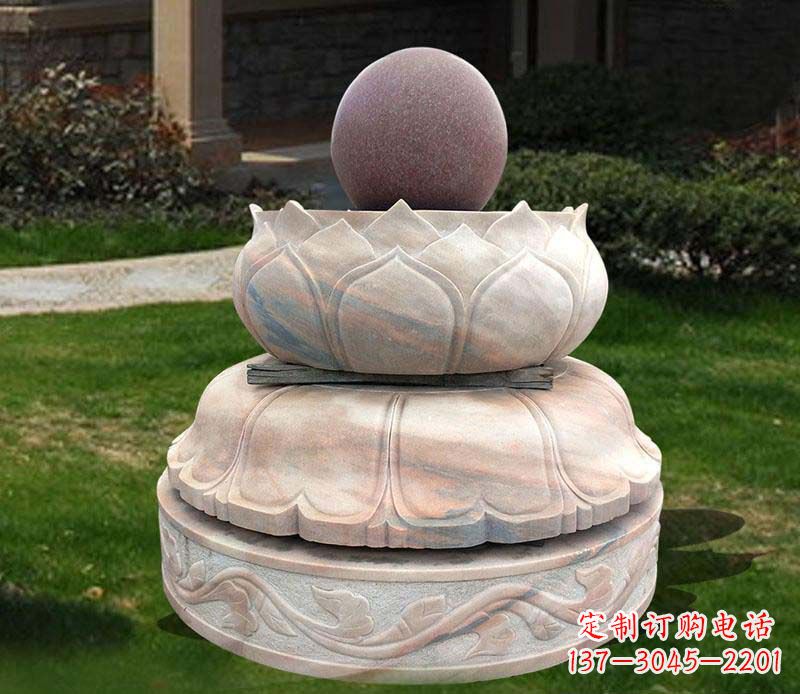 广西石雕小区风水球雕塑