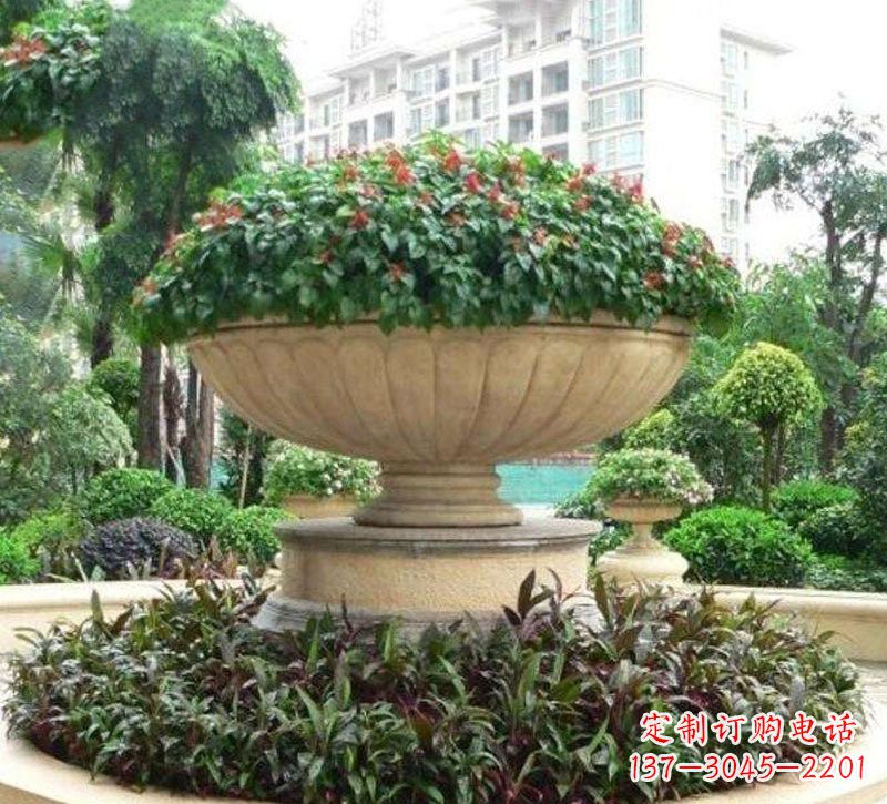 广西石雕小区花盆