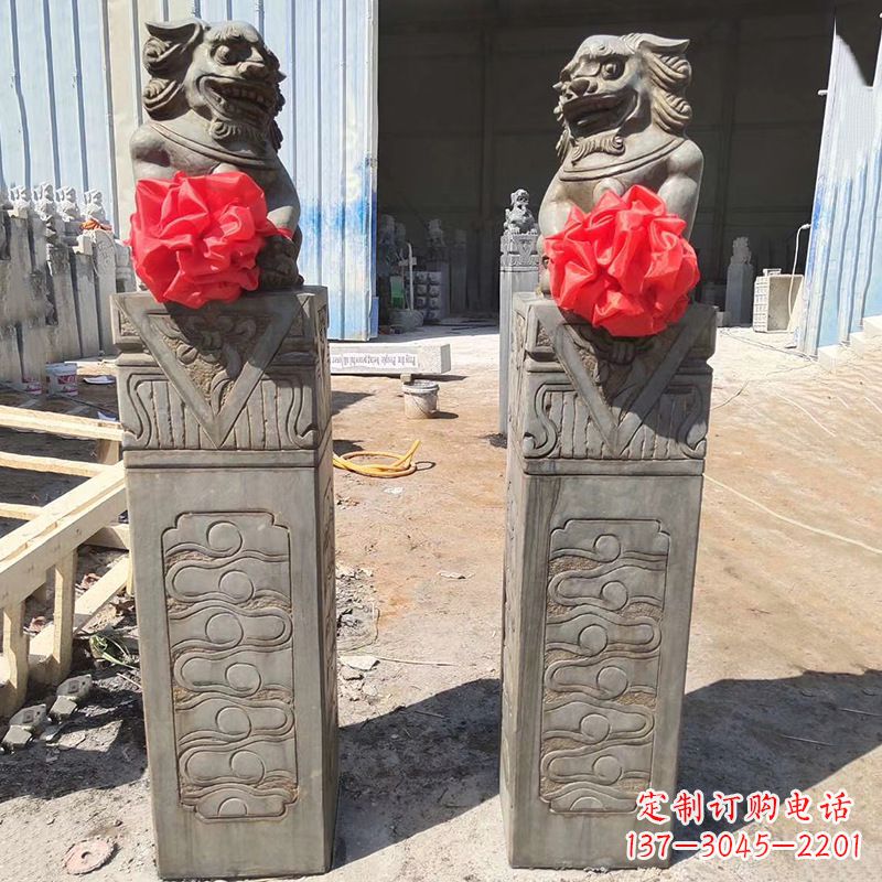广西石狮子栓马桩
