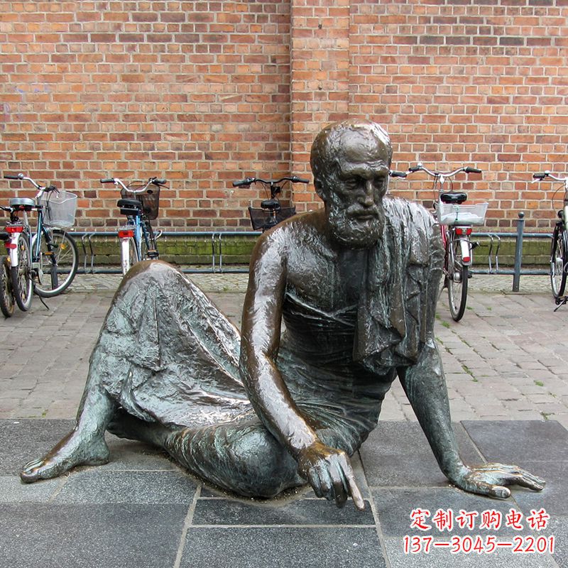 广西世界名人古希腊著名物理学家阿基米德铜雕塑像广场人物雕塑