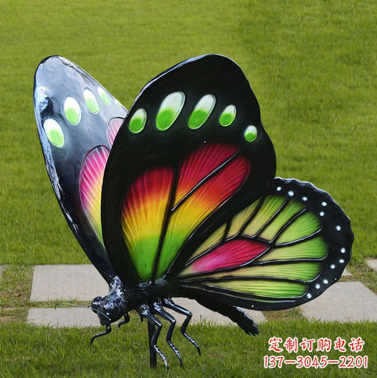 广西树脂仿真蝴蝶草坪动物昆虫雕塑
