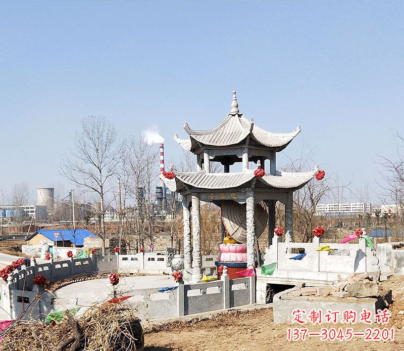 广西双层石凉亭石雕 (2)