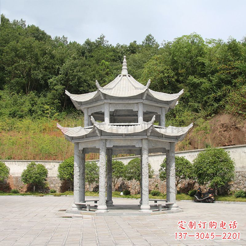 广西双层庭院石凉亭