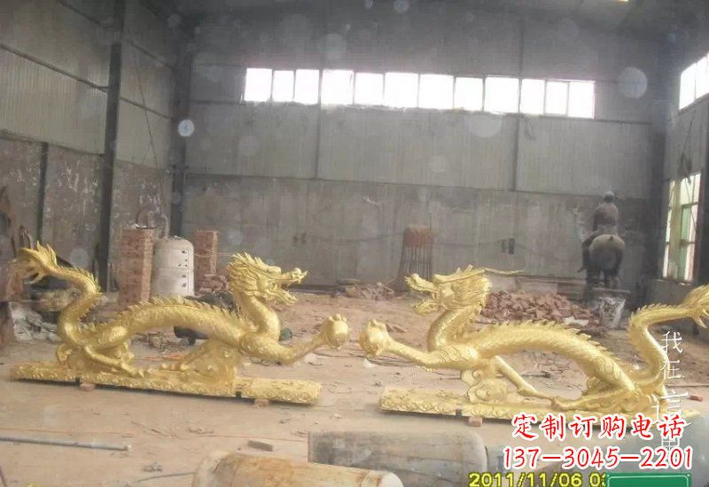 广西双龙戏珠铜雕