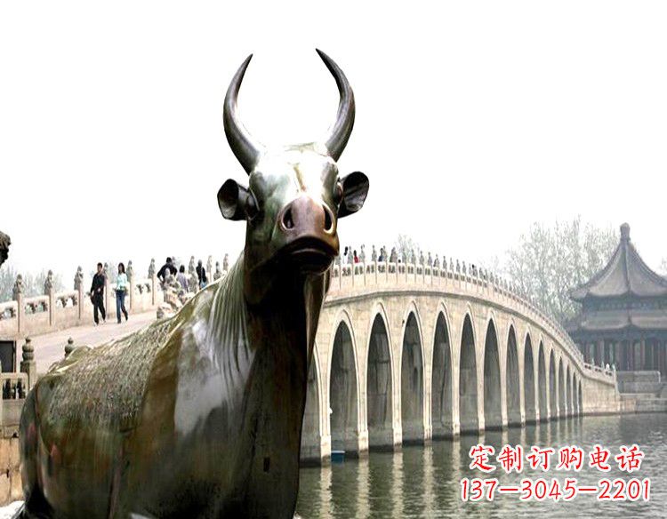 广西水牛铜雕景观