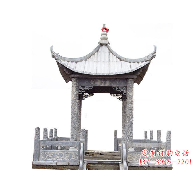 广西四角仿古石凉亭石雕