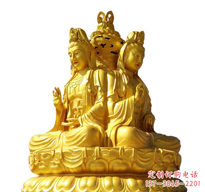 广西四面观音菩萨铜像