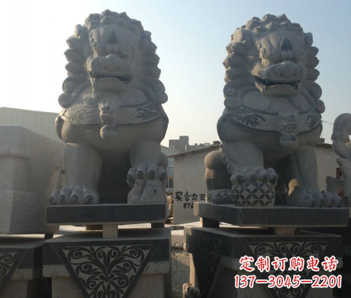 广西寺庙景观仿古石狮子 (2)