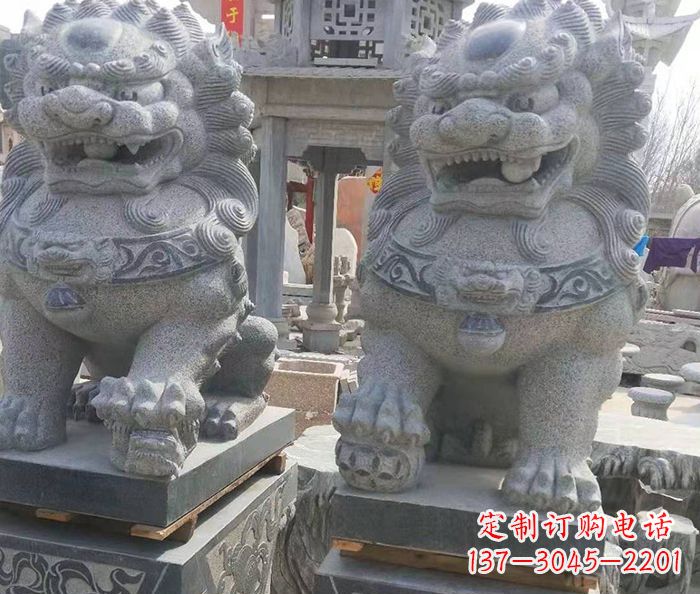 广西寺庙景观仿古石狮子 (3)