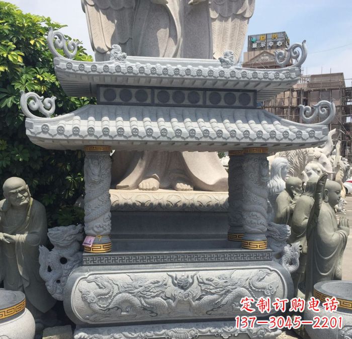 广西寺庙景观仿古香炉石雕 (2)