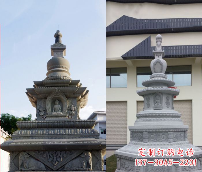 广西寺庙景观舍利塔石雕 (3)
