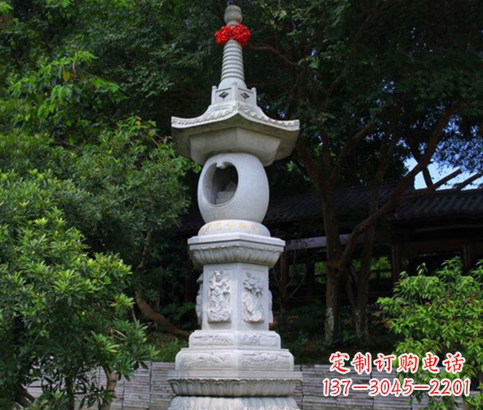 广西寺庙景观舍利塔石雕 (2)
